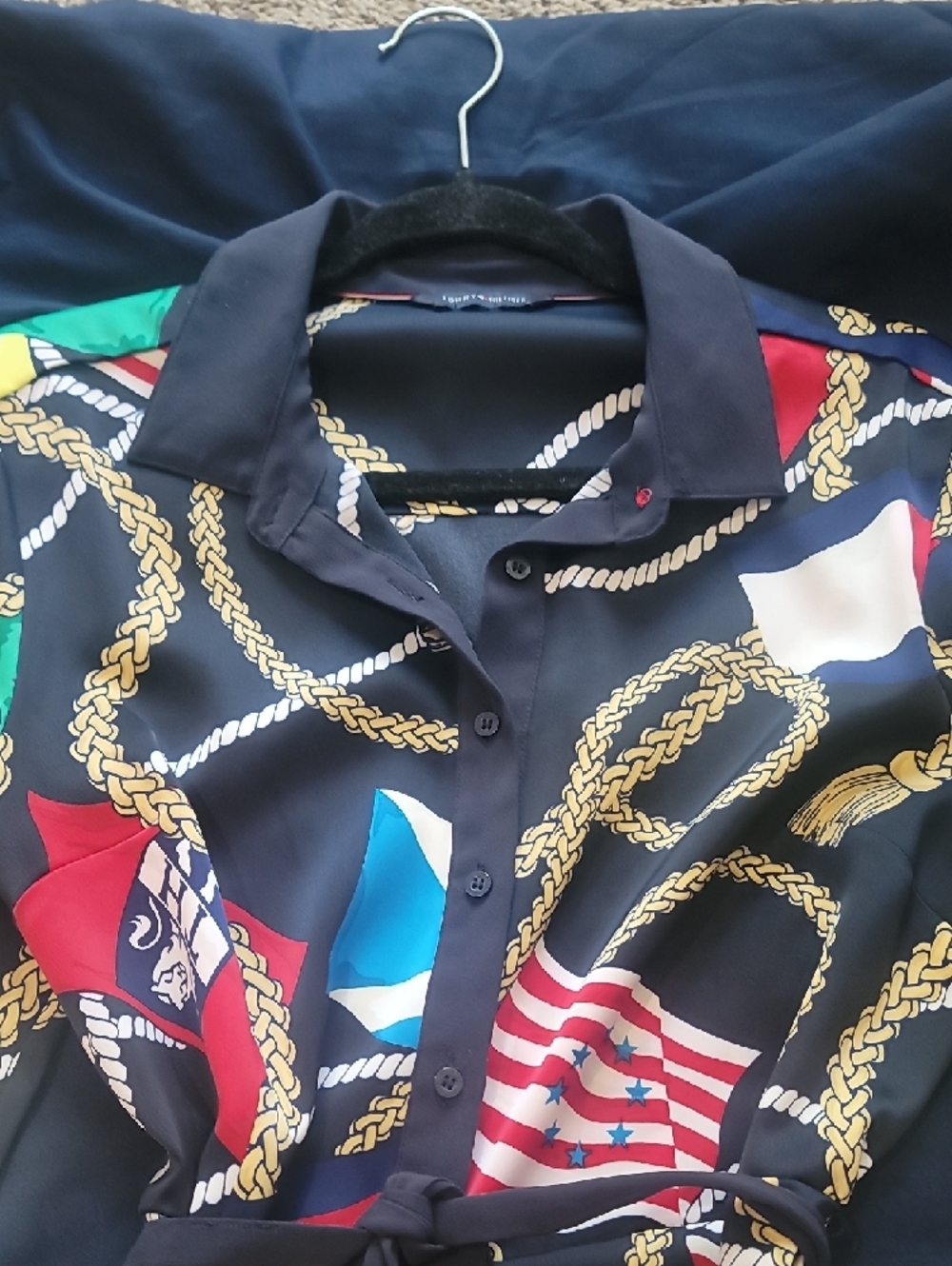 Tommy Hilfiger Navy Dress with Subtle Red Trim - Picture 2 of 5